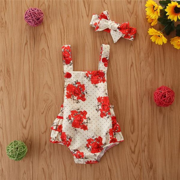 jumpsuits summer baby girls romper floral print cotton slip + headband clothes, Blue
jumpsuits summer baby girls romper floral print cotton slip + headband clothes, Blue