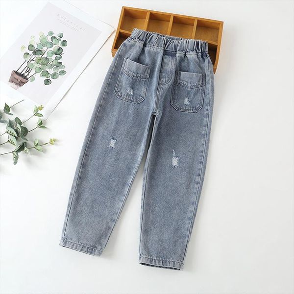 jeans spring autumn teen girls denim pants children's casual loose solid trouers fashion broken hole for 4-10 y, Blue
jeans spring autumn teen girls denim pants children's casual loose solid trouers fashion broken hole for 4-10 y, Blue