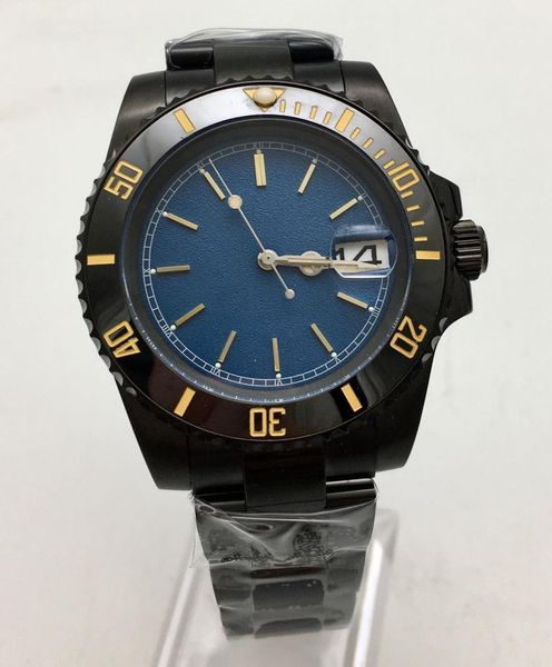 wristwatches 40mm blue dial black coated case japanese nh35 movement automatic watch men's mechanical steel sapphire glass ceramic beze, Slivery;brown
wristwatches 40mm blue dial black coated case japanese nh35 movement automatic watch men's mechanical steel sapphire glass ceramic beze, Slivery;brown