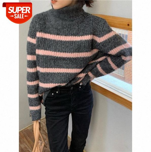 chic korean style thick warm high-necked striped soft waxy sweater salt hair that ladies also love #an4h, Black;gray
chic korean style thick warm high-necked striped soft waxy sweater salt hair that ladies also love #an4h, Black;gray