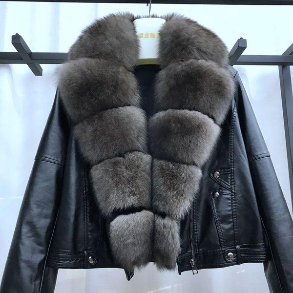 women's fur & faux 2021 sheepskin jacket, collar motorcycle crop cotton liner, placket, Black
women's fur & faux 2021 sheepskin jacket, collar motorcycle crop cotton liner, placket, Black