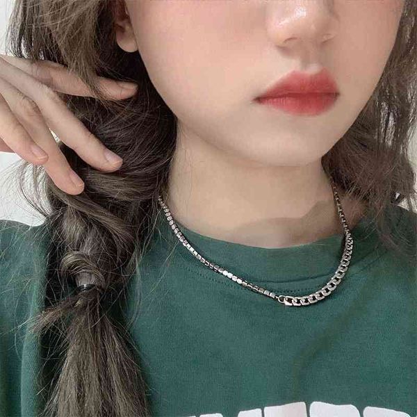 summer new japanese and korean hip hop zircon necklace fashion splicing stainless steel nk ind simple neck chain, Black
summer new japanese and korean hip hop zircon necklace fashion splicing stainless steel nk ind simple neck chain, Black