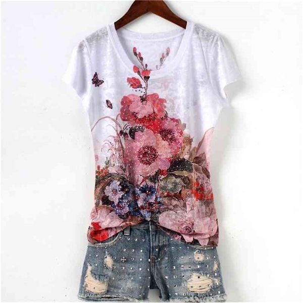 fashion drilling floral double print slim t shirt women new arrival o-neck short sleeve plus size -5xl 210401, White
fashion drilling floral double print slim t shirt women new arrival o-neck short sleeve plus size -5xl 210401, White