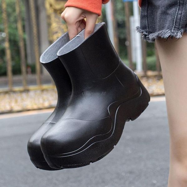boots c2021 street trend women solid color waterproof rain slip-on head short avocado ankle pu platform shoes, Black
boots c2021 street trend women solid color waterproof rain slip-on head short avocado ankle pu platform shoes, Black