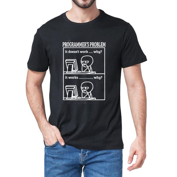 men's t-shirts 100% cotton programmer work problem tshirt casual summer t-shirt loose harajuku o-neck streetwear women tee, White;black
men's t-shirts 100% cotton programmer work problem tshirt casual summer t-shirt loose harajuku o-neck streetwear women tee, White;black