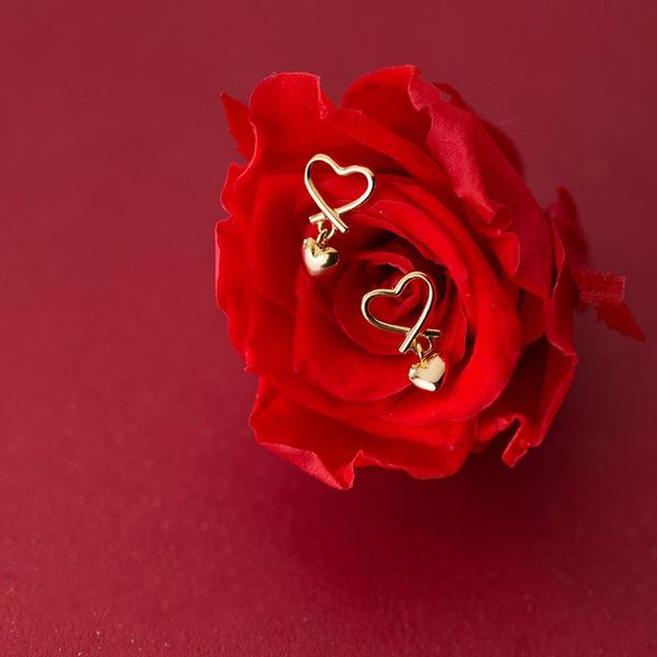 sterling silver korean fashion small cute double heart shape stud earrings for women teen girls jewelry gift, Golden;silver
sterling silver korean fashion small cute double heart shape stud earrings for women teen girls jewelry gift, Golden;silver
