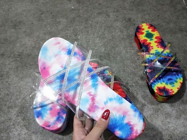 spring/summer women color segment dyed home durable non-slip ms slippers printed outdoor all-match casual sandals, Black
spring/summer women color segment dyed home durable non-slip ms slippers printed outdoor all-match casual sandals, Black