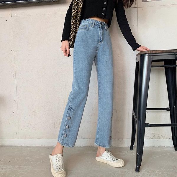 women's jeans varofi super fire straight tube split nine-cent pants large size high waist loose wide leg spring woman, Blue
women's jeans varofi super fire straight tube split nine-cent pants large size high waist loose wide leg spring woman, Blue