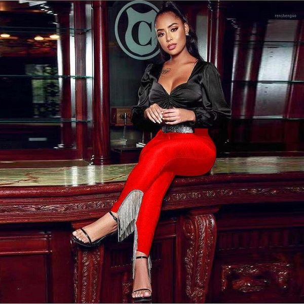 women's pants & capris red blue white fashion tassel bandage 2021 est bodycon solid women party autumn, Black;white
women's pants & capris red blue white fashion tassel bandage 2021 est bodycon solid women party autumn, Black;white