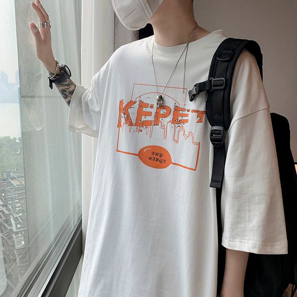 spring summer men's t-shirts letters printed korean style short sleeve women's loose clothing, White;black
spring summer men's t-shirts letters printed korean style short sleeve women's loose clothing, White;black