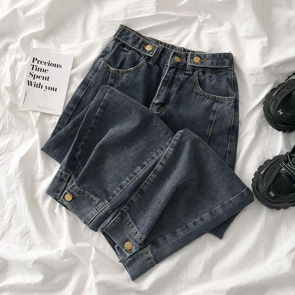 women's jeans vintage women high waist button solid ankle length lady elegant pants quality, Blue
women's jeans vintage women high waist button solid ankle length lady elegant pants quality, Blue