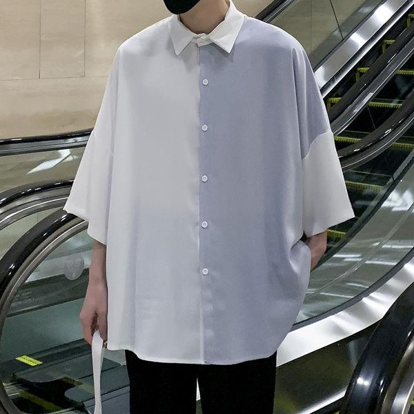 summer short-sleeved shirt men's fashion hit color casual men streetwear korean loose dress mens large size s-5xl shirts, White;black
summer short-sleeved shirt men's fashion hit color casual men streetwear korean loose dress mens large size s-5xl shirts, White;black