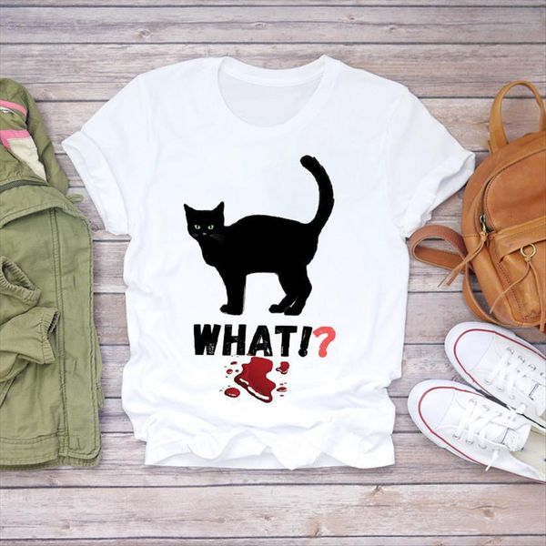 cartoon cat funny printing womens animal halloween print graphic ladies female tee, White
cartoon cat funny printing womens animal halloween print graphic ladies female tee, White