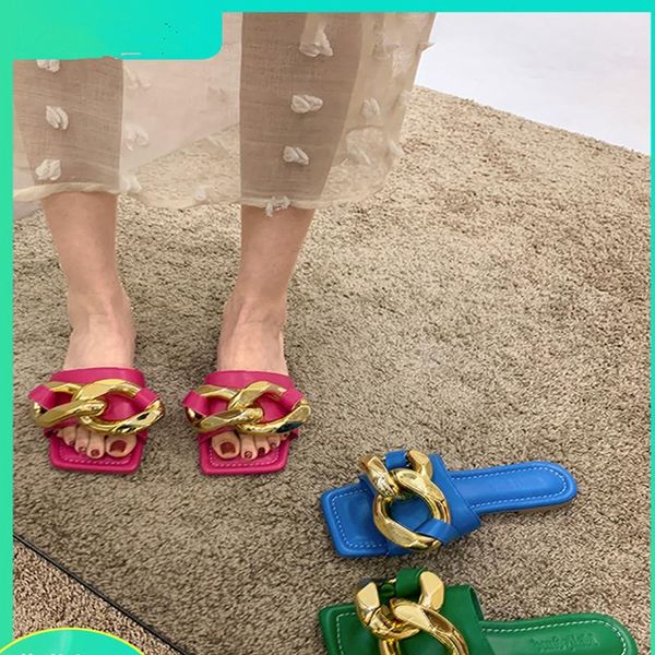 slippers summer 2021 women fashion metal decorative chain square head flat banquet beach shoes, Black
slippers summer 2021 women fashion metal decorative chain square head flat banquet beach shoes, Black
