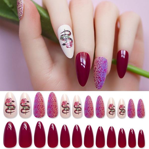 false nails 24pcs dragon butterfly love heart almond design fake fingernail nail tips full cover detachable women beauty, Red;gold
false nails 24pcs dragon butterfly love heart almond design fake fingernail nail tips full cover detachable women beauty, Red;gold