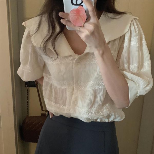 women's blouses & shirts alien kitty apricot lace chic prom lady gentle 2021 loose elegance girls sweet stylish femme summer high stree, White
women's blouses & shirts alien kitty apricot lace chic prom lady gentle 2021 loose elegance girls sweet stylish femme summer high stree, White