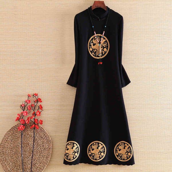 dress the autumn women style retro embroidery slim mandarin collar elegant lady plus size party dress -4xl, Black;gray
dress the autumn women style retro embroidery slim mandarin collar elegant lady plus size party dress -4xl, Black;gray
