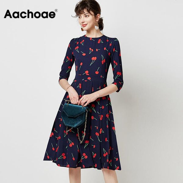 vintage o neck casual a line cherry print dresses women 2021 three quarter sleeve midi dress elegant party pleated dress, Black;white
vintage o neck casual a line cherry print dresses women 2021 three quarter sleeve midi dress elegant party pleated dress, Black;white