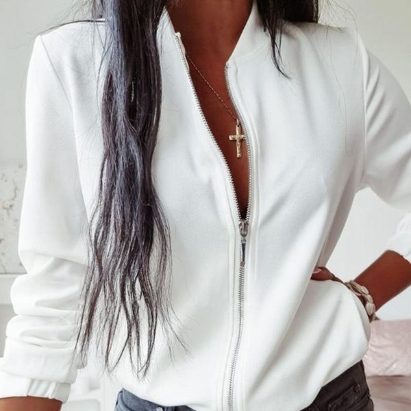 women's jackets mandylandy women long sleeve basic casual jacket coat summer white solid color short zipper baseball coats, Black;brown
women's jackets mandylandy women long sleeve basic casual jacket coat summer white solid color short zipper baseball coats, Black;brown