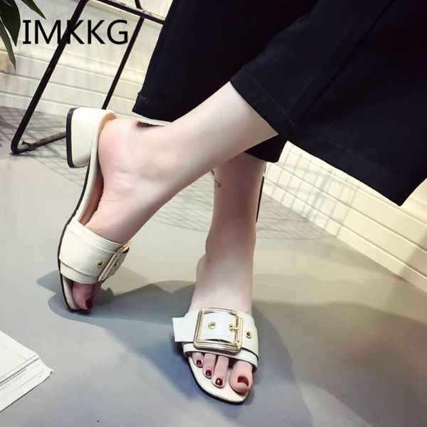 summer slippers women fashion buckle ladies shoes female slides square heel sandals v192, Black
summer slippers women fashion buckle ladies shoes female slides square heel sandals v192, Black