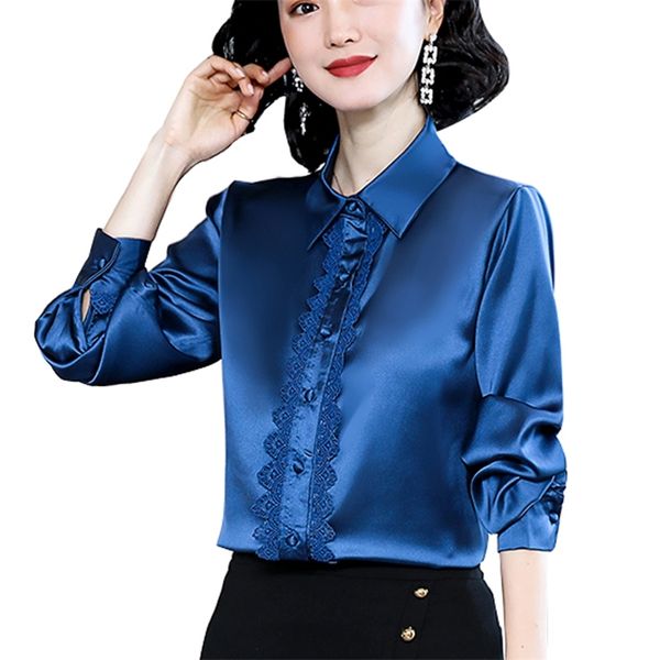 fashion women's long sleeve spring poplin blouses shirts lace turn down collar splice offce 582h 210420, White
fashion women's long sleeve spring poplin blouses shirts lace turn down collar splice offce 582h 210420, White