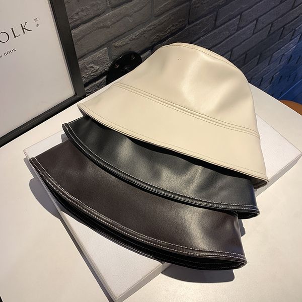 designer autumn and winter new pu leather bucket hat east gate versatile female minority small eaves show face fisherman basin
designer autumn and winter new pu leather bucket hat east gate versatile female minority small eaves show face fisherman basin