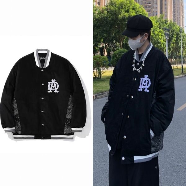 spring and autumn high street cashew flower stitching embroidery baseball jacket men's hip hop fashion couple jacket, Black
spring and autumn high street cashew flower stitching embroidery baseball jacket men's hip hop fashion couple jacket, Black