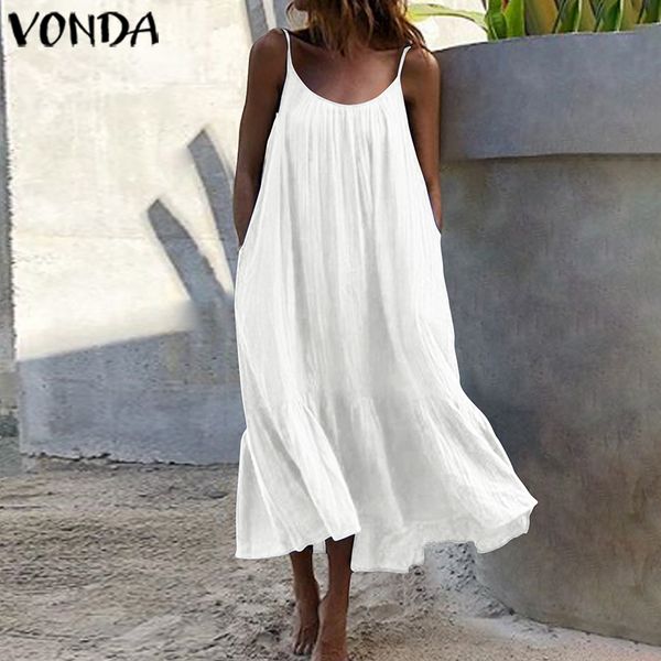 bohemian sundres women dress 2021 vonda summer sleeveless maxi long dress beach holiday casual loose robe plus size vestidos, Black;gray
bohemian sundres women dress 2021 vonda summer sleeveless maxi long dress beach holiday casual loose robe plus size vestidos, Black;gray