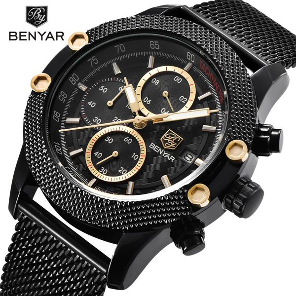 wristwatches benyar mens watches sport chronograph fashion watch mesh rubber strap waterproof gold quartz drop, Slivery;brown
wristwatches benyar mens watches sport chronograph fashion watch mesh rubber strap waterproof gold quartz drop, Slivery;brown