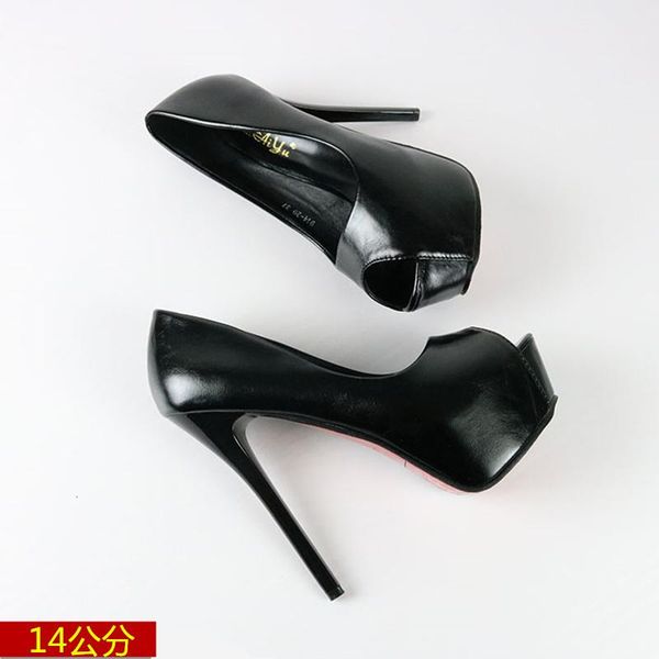 dress shoes 14 cm thin heels model catwalk super high-heel fish mouth single wild womens temperament high party pumps, Black
dress shoes 14 cm thin heels model catwalk super high-heel fish mouth single wild womens temperament high party pumps, Black