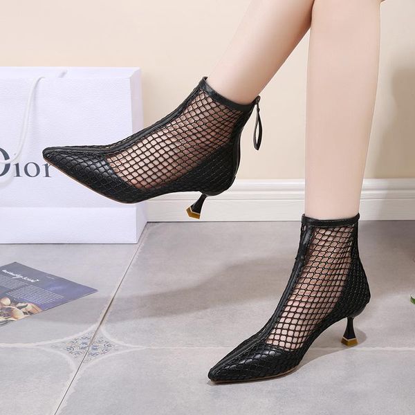 dress shoes cool boots women 2021 summer mesh hollow breathable thin style pointed stiletto heels, Black
dress shoes cool boots women 2021 summer mesh hollow breathable thin style pointed stiletto heels, Black