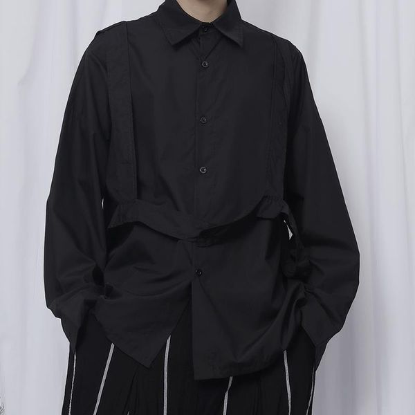 men's casual shirts ewq / wear shirt long-sleeved niche fashionable minority straps design handsome loose 2021 japan tide 9y2540, White;black
men's casual shirts ewq / wear shirt long-sleeved niche fashionable minority straps design handsome loose 2021 japan tide 9y2540, White;black