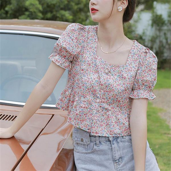 women's blouses & shirts puff sleeve short high waist floral chiffon shirt lady 2021 summer style temperament top, White
women's blouses & shirts puff sleeve short high waist floral chiffon shirt lady 2021 summer style temperament top, White