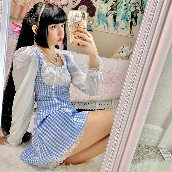 casual dresses autumn dress fashion girl lolita party patchwork lace long sleeve square neck woman a-line female y2k, Black;gray
casual dresses autumn dress fashion girl lolita party patchwork lace long sleeve square neck woman a-line female y2k, Black;gray