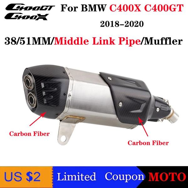 motorcycle exhaust system for c400x 2021-2021 c400gt year 38-51mm middle pipe carbon fiber muffler tube with db killer
motorcycle exhaust system for c400x 2021-2021 c400gt year 38-51mm middle pipe carbon fiber muffler tube with db killer