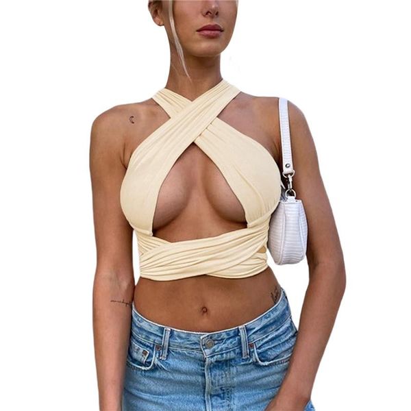 summer women sleeveless hollow bandage v-neck cropped club party street casual tank vest t-shirt, White
summer women sleeveless hollow bandage v-neck cropped club party street casual tank vest t-shirt, White