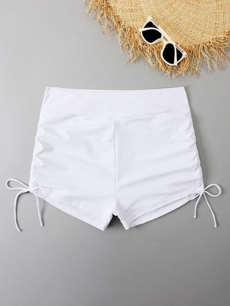 plus drawstring side bikini bottom 102c#, Black