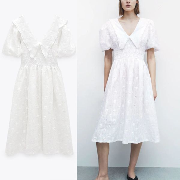 dresses za white embroidered eyelet midi women short sleeve backless summer es woman vintage inner tulle vestidos, Black;gray
dresses za white embroidered eyelet midi women short sleeve backless summer es woman vintage inner tulle vestidos, Black;gray