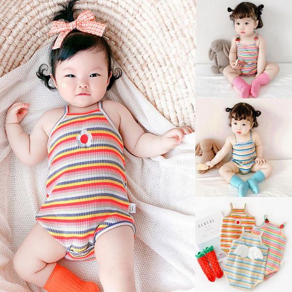 0-12months cute cherry wings decal baby girls sleeveless rainbow striped print suspender romper bodysuit knit jumpsuit m4 rompers, Blue
0-12months cute cherry wings decal baby girls sleeveless rainbow striped print suspender romper bodysuit knit jumpsuit m4 rompers, Blue