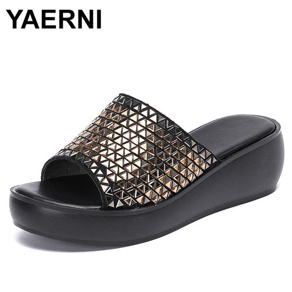 slippers yaerni women wedge slipper genuine leather sandal woman non-slip mother size 35-40, Black
slippers yaerni women wedge slipper genuine leather sandal woman non-slip mother size 35-40, Black