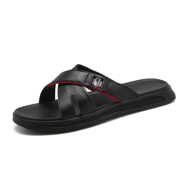 2021 summer beach sandals men genuine leather shoes cow leather men beach slippers male causal summer shoes non-slip a1322, Black
2021 summer beach sandals men genuine leather shoes cow leather men beach slippers male causal summer shoes non-slip a1322, Black
