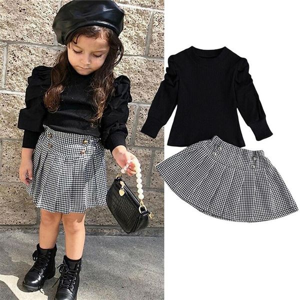 clothing sets kids girls fashion 2-piece outfit set puff sleeve solid color plaid skirt for children 1-7 years clothes, White
clothing sets kids girls fashion 2-piece outfit set puff sleeve solid color plaid skirt for children 1-7 years clothes, White