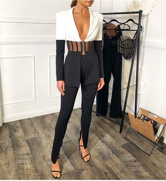 two piece dress celebrity bandage elegant woman blazer suit white black hollow out long pants pieces set vintage vestios uorr
two piece dress celebrity bandage elegant woman blazer suit white black hollow out long pants pieces set vintage vestios uorr