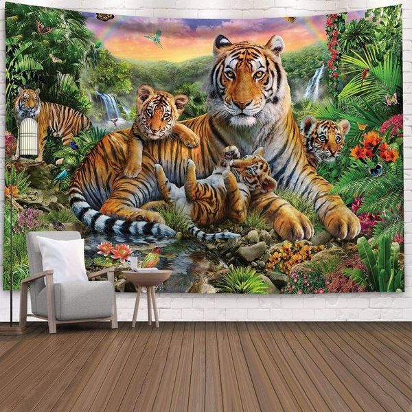 tapestries animal world tapestry tiger lion background cloth hanging home furnishing fabric 95*73cm
tapestries animal world tapestry tiger lion background cloth hanging home furnishing fabric 95*73cm