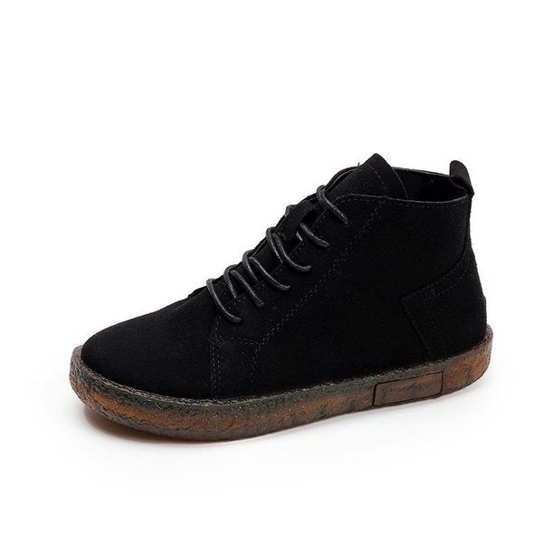 boots women's shoes winter fashion emery leather flat comfortable non-slip england style casual, Black
boots women's shoes winter fashion emery leather flat comfortable non-slip england style casual, Black