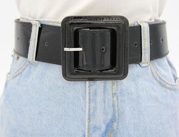 belts big square buckle for women bright patent leather waist black pin buckles wide belt ladies casual dress waistbands femme, Black;brown
belts big square buckle for women bright patent leather waist black pin buckles wide belt ladies casual dress waistbands femme, Black;brown