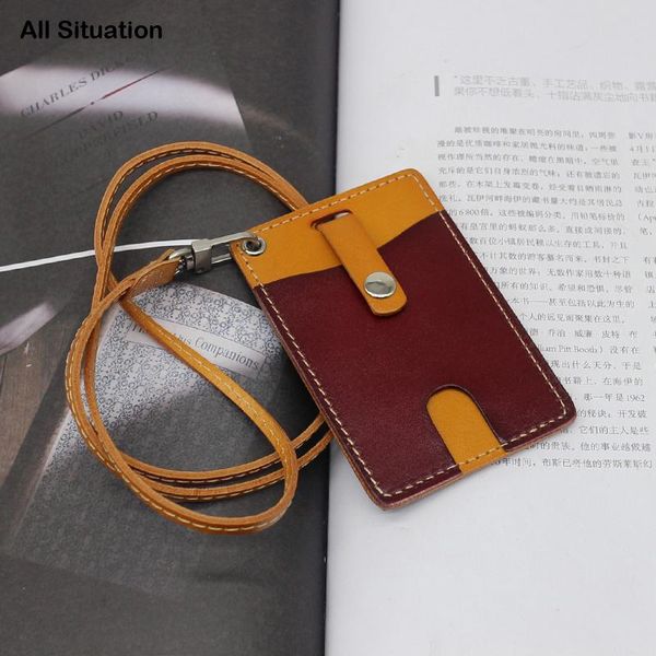 card holders luxury bus holder ladies first layer cow leather men casual simple slim id purse neck lanyard luggage tag, Brown;gray
card holders luxury bus holder ladies first layer cow leather men casual simple slim id purse neck lanyard luggage tag, Brown;gray