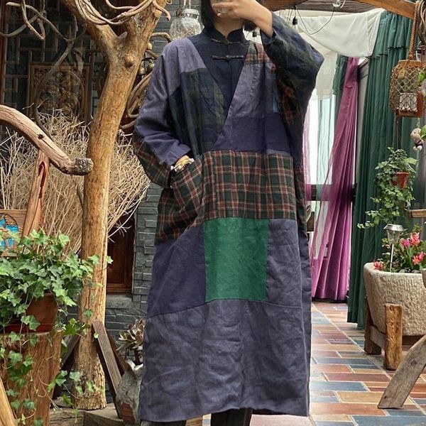 casual dresses johnature patchwork green plaid linen vintage dress women v-neck loose long sleeve plus size 2021 winter retro dresse, Black;gray
casual dresses johnature patchwork green plaid linen vintage dress women v-neck loose long sleeve plus size 2021 winter retro dresse, Black;gray