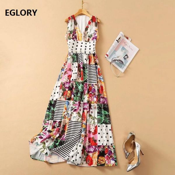 v neck long dress 2021 spring summer style women polka dot print flower patterns sleeveless casual bohemian maxi dresses, Black;gray
v neck long dress 2021 spring summer style women polka dot print flower patterns sleeveless casual bohemian maxi dresses, Black;gray