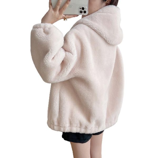 women's fur & faux 2021 natural thick wool fleece coat winter sheep shearing jacket real hooded warm drop overcoat, Black
women's fur & faux 2021 natural thick wool fleece coat winter sheep shearing jacket real hooded warm drop overcoat, Black